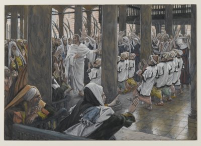 A körmenet a templomban, illusztráció a mi Urunk Jézus Krisztus élete című filmből, 1886-94 (wc grafit felett, papíron) alkotó: James Jacques Joseph Tissot