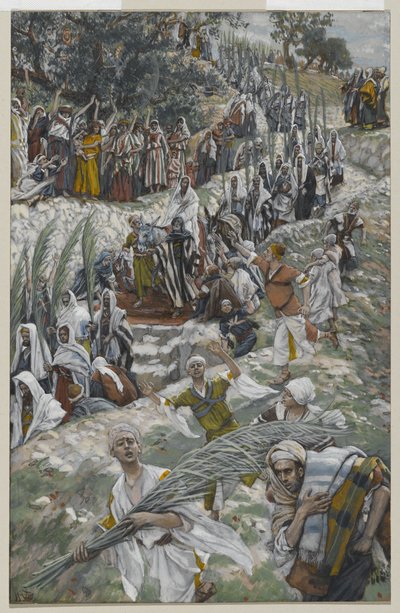A körmenet az Olajfák hegyén, illusztráció: Urunk Jézus Krisztus élete, 1886-94 (wc grafit felett papíron) alkotó: James Jacques Joseph Tissot