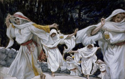 A bölcs szüzek, illusztráció a Krisztus életéhez, 1886-94 körül (wc és gouache kartonon) alkotó: James Jacques Joseph Tissot