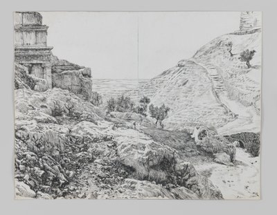 Absolon sírja, Josafát völgye, illusztráció a mi Urunk Jézus Krisztus életéből alkotó: James Jacques Joseph Tissot