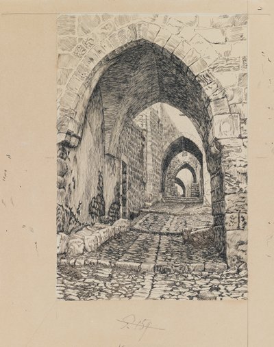 Via Dolorosa, Jeruzsálem, illusztráció az Urunk Jézus Krisztus életéből (tinta és grafit papíron) alkotó: James Jacques Joseph Tissot