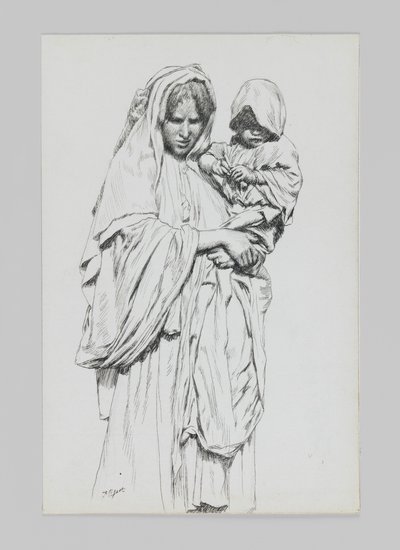 Jerikó nő és gyermeke, illusztráció a mi Urunk Jézus Krisztus életéből alkotó: James Jacques Joseph Tissot