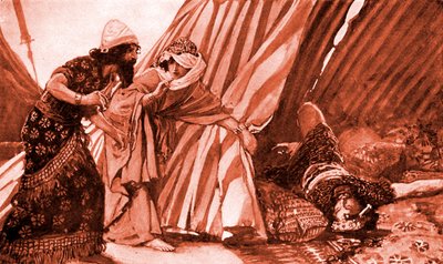 Jael Barak Siserát holtan mutatja – Biblia alkotó: James Jacques Joseph after Tissot
