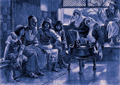 Jób és családja J James Tissot - Biblia alkotó: James Jacques Joseph after Tissot