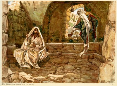 A szamáriai asszony a kútnál - Szent János - Biblia alkotó: James Jacques Joseph after Tissot