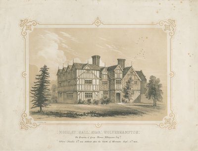 Bushbury – Moseley Old Hall: litográfia, és [?XVIII. század] alkotó: James Kellaway Colling