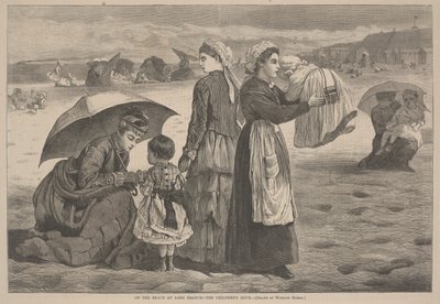 A Long Branch-i tengerparton – Gyermekóra, 1874 alkotó: James L. Langridge