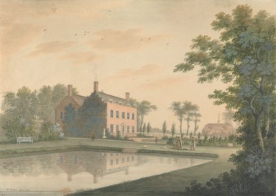 Déli kilátás egy házra Ringmerben kertészekkel a munkahelyén alkotó: James Lambert  of Lewes