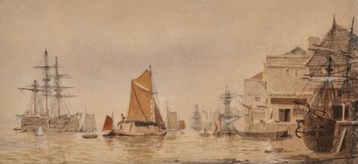 Naplemente a Medway folyón alkotó: James Lawson Stewart