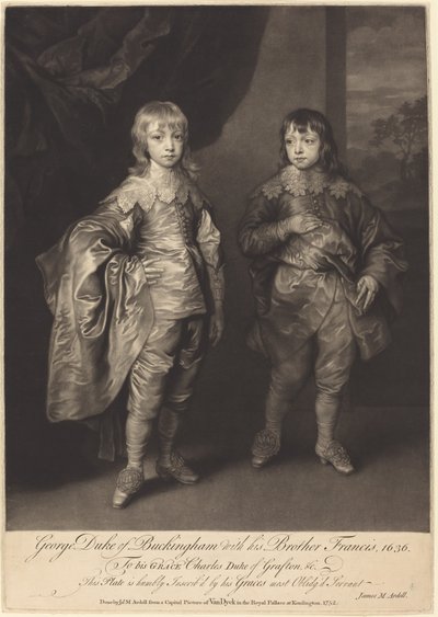 George Buckingham hercege Ferenc testvérével alkotó: James MacArdell after Sir Anthony van Dyck