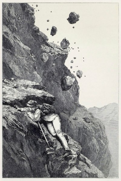 Cannonade a Matterhornon, a Scrambles-ből az Alpok között 1860-69 között, kocsma. 1871 alkotó: James Mahoney