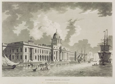 A vámház, Dublin, 1792 alkotó: James Malton