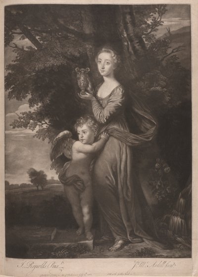 Miss Gravile (Frances Anne Greville és testvére, mint "Hebe és Cupido") alkotó: James McArdell