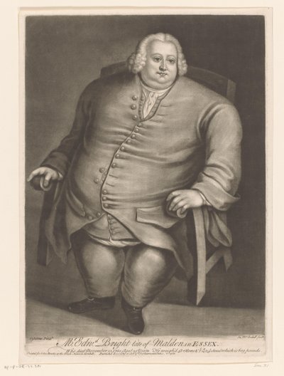 Portré van Edward Bright Mr. Edwd. Malden fényes kései Essexben (cím a tárgyon) alkotó: James McArdell