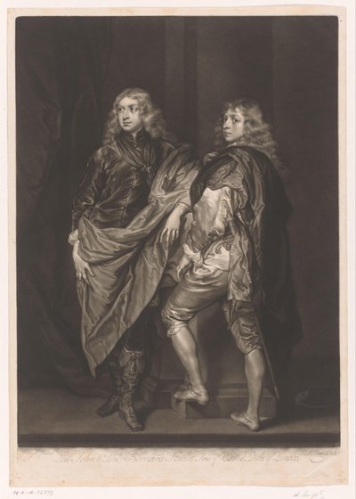John és Bernard Stuart portréja alkotó: James McArdell