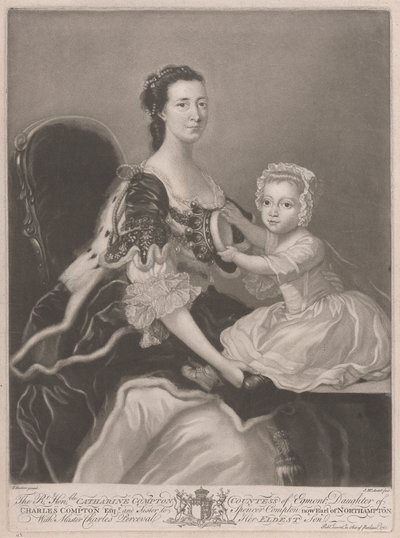 Az igaz, tiszteletreméltó Catherine Compton..., Egmont grófnője... Charles Perceval mesterrel, legidősebb fiával alkotó: James McArdell