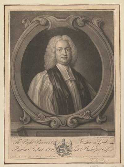 Thomas Secker, Oxford püspöke alkotó: James McArdell
