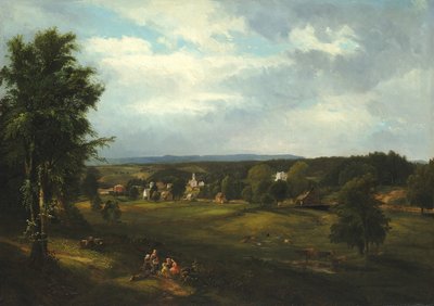 Falusi jelenet Albany közelében, New York államban, 1850. alkotó: James McDougal Hart