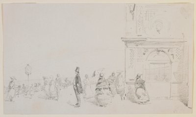 Alakcsoport egy esplanádon alkotó: James Abbott McNeill Whistler