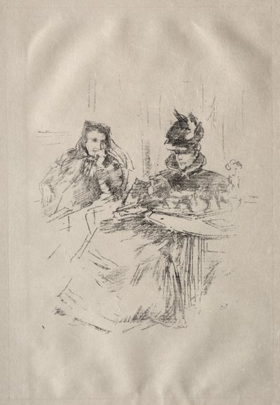 Délutáni tea, Mrs. Phillips és Mrs. Charles Whibley alkotó: James McNeill Whistler