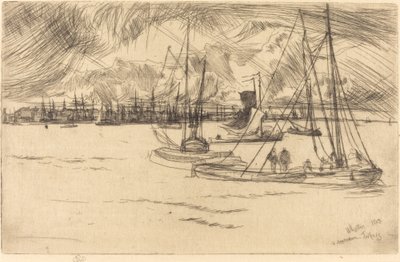 Amszterdam a Tolhuistól alkotó: James Abbott McNeill Whistler