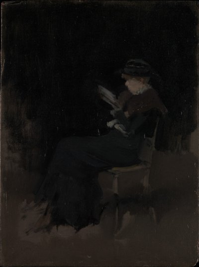 Kompozíció feketében: olvasó lány alkotó: James McNeill Whistler