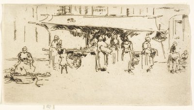 Booth, Market Place, Loches alkotó: James Abbott McNeill Whistler