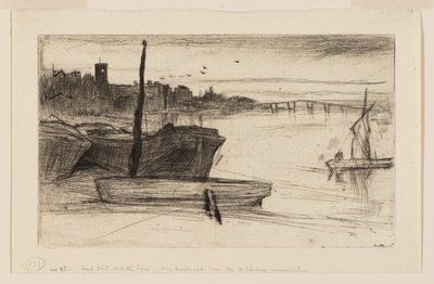 Chelsea híd és templom alkotó: James Abbott McNeill Whistler