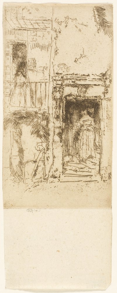 Ajtó, istállók - Loches alkotó: James Abbott McNeill Whistler