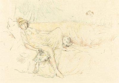 Drapált figura, fekvő alkotó: James Abbott McNeill Whistler