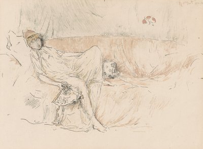 Drapált figura, fekvő alkotó: James Abbott McNeill Whistler