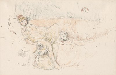 Drapírozott alak, fekvő alkotó: James McNeill Whistler