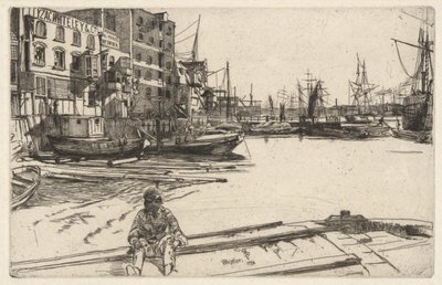 Eagle Wharf (Tyzac, Whiteley & Co.), a Temze díszletéből (Tizenhat rézkarc sorozat a Temzéről és más témákról) alkotó: James Abbott McNeill Whistler
