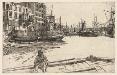 Eagle Wharf (Tyzac, Whiteley & Co.), a Temze-sorozatból (Tizenhat rézkarcból álló sorozat a Temze jeleneteiről és más témákról) alkotó: James McNeill Whistler