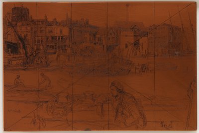 Rézkarc: Black Lion Wharf alkotó: James Abbott McNeill Whistler