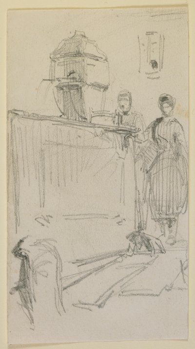 Figurák egy szökőkút mellett alkotó: James Abbott McNeill Whistler