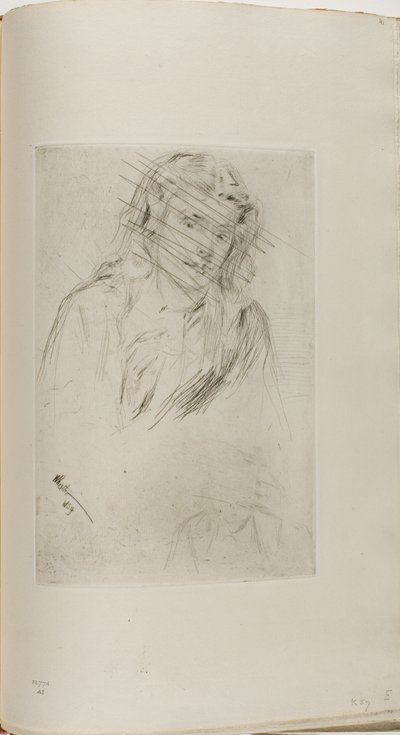 Fumette hajlított feje alkotó: James McNeill Whistler