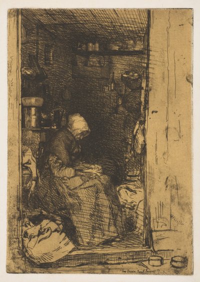 Az öregasszony rongyokkal alkotó: James McNeill Whistler