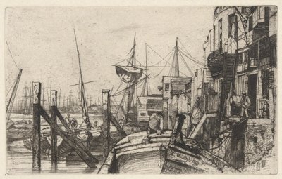 Limehouse, a Temze díszletéből (Tizenhat rézkarc sorozat a Temzéről és más témákról) alkotó: James Abbott McNeill Whistler