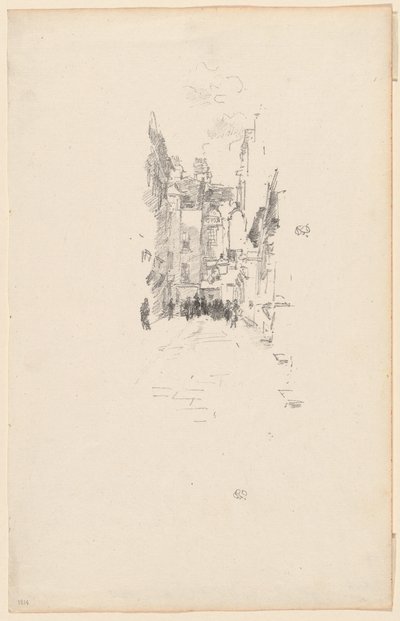 Kis udvar, posztóvásár alkotó: James Abbott McNeill Whistler