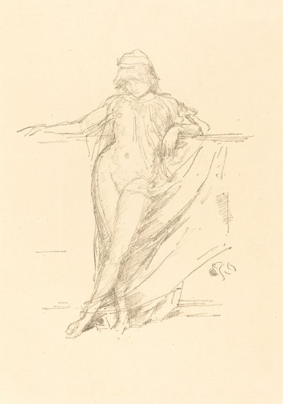 Kis drapériás figura, ferde alkotó: James Abbott McNeill Whistler