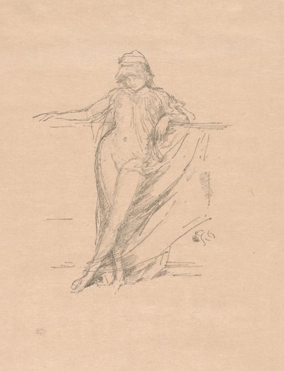 Kis drapériás figura, ferde alkotó: James Abbott McNeill Whistler