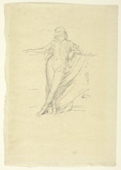 Kis drapériás figura, ferde alkotó: James Abbott McNeill Whistler