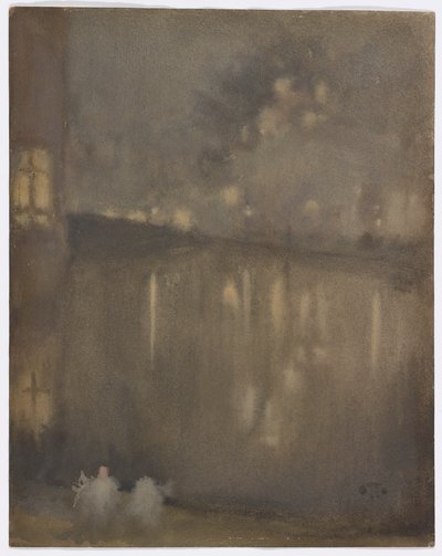 Nocturne: Gray and Gold – Canal, Holland alkotó: James Abbott McNeill Whistler