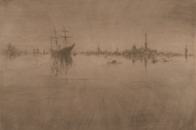 Nocturne, Velencéből, tizenkét rézkarc sorozat (az "első velencei készlet") alkotó: James Abbott McNeill Whistler