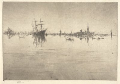Nocturne, az első velencei díszletből (Velence, Tizenkét rézkarc sorozat) alkotó: James Abbott McNeill Whistler