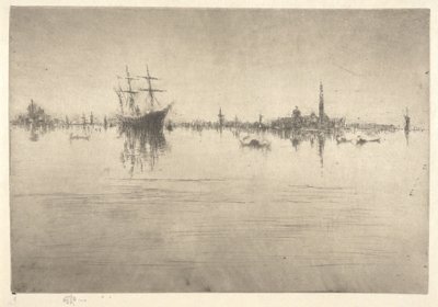 Nocturne, az Első velencei sorozatból (Velence, tizenkét rézkarcból álló sorozat) alkotó: James McNeill Whistler