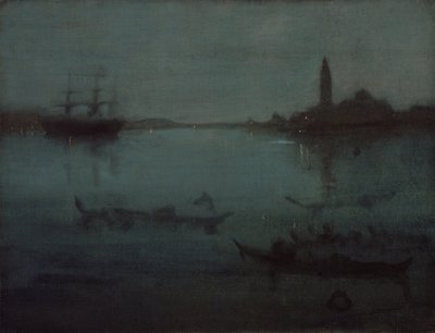 Nocturne kékben és ezüstben: a lagúna, Velence alkotó: James McNeill Whistler