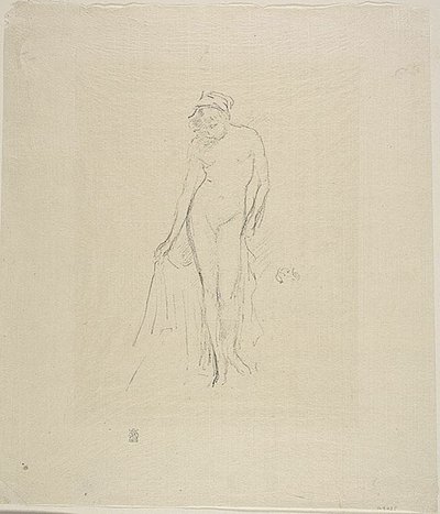 Aktmodell, álló alkotó: James Abbott McNeill Whistler