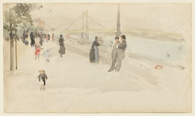 Rózsaszín és ezüst - Chelsea, a rakpart alkotó: James McNeill Whistler